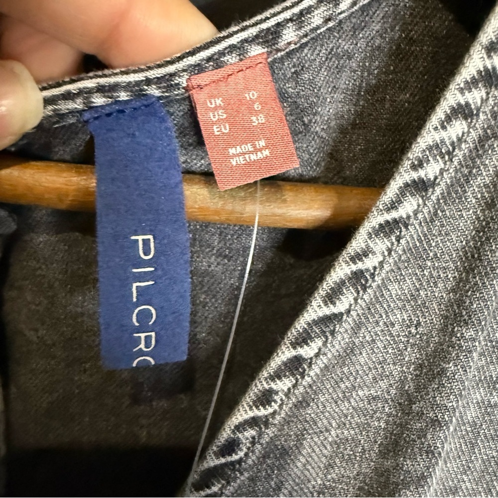 NWT Pilcro Charcoal Denim MIDI Dress with Zipper - Picture 12 of 16